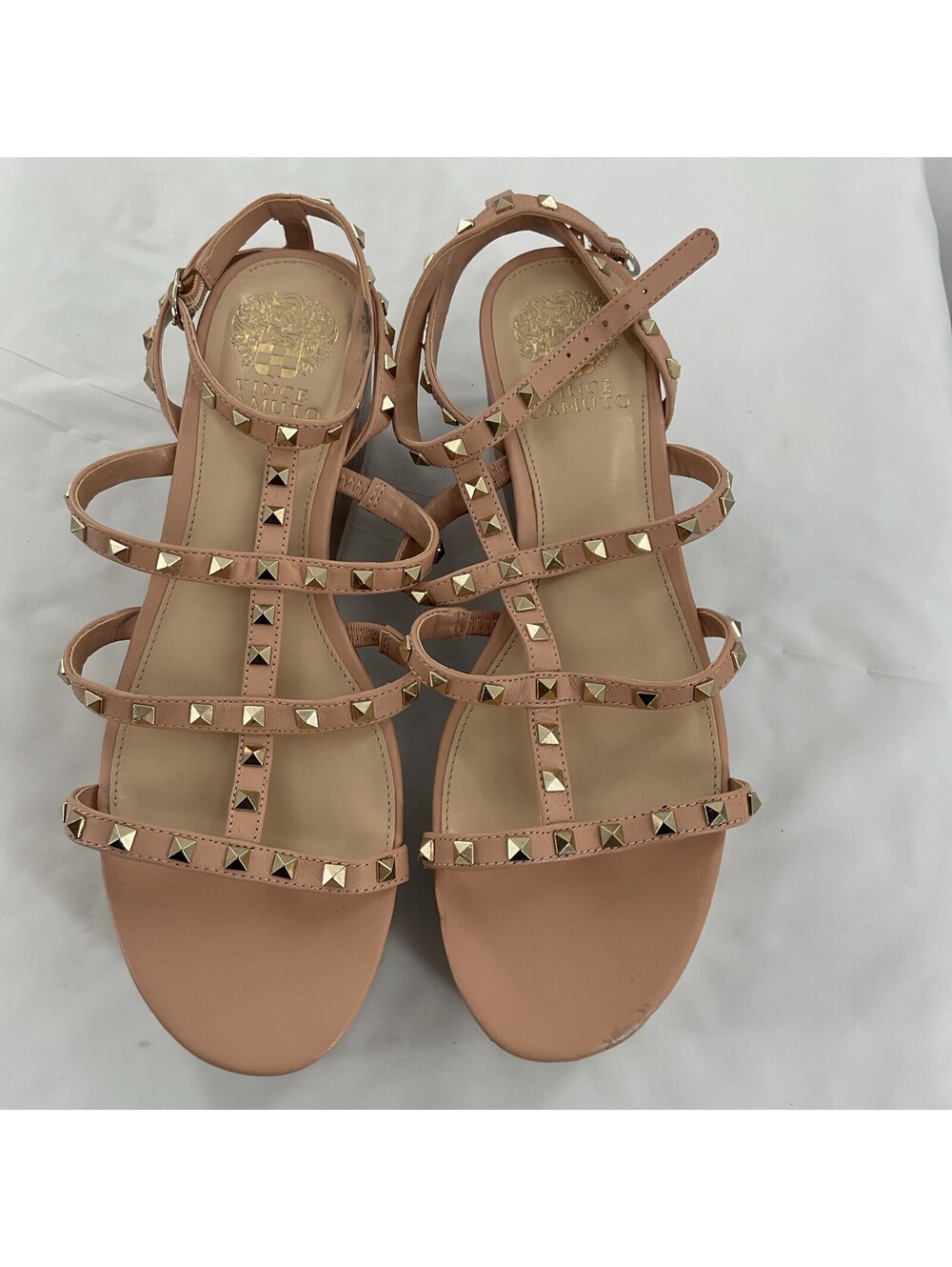 Vince Camuto Women’s Wedge Sandals Studded Pemolie Size 9 1/2 Great 216